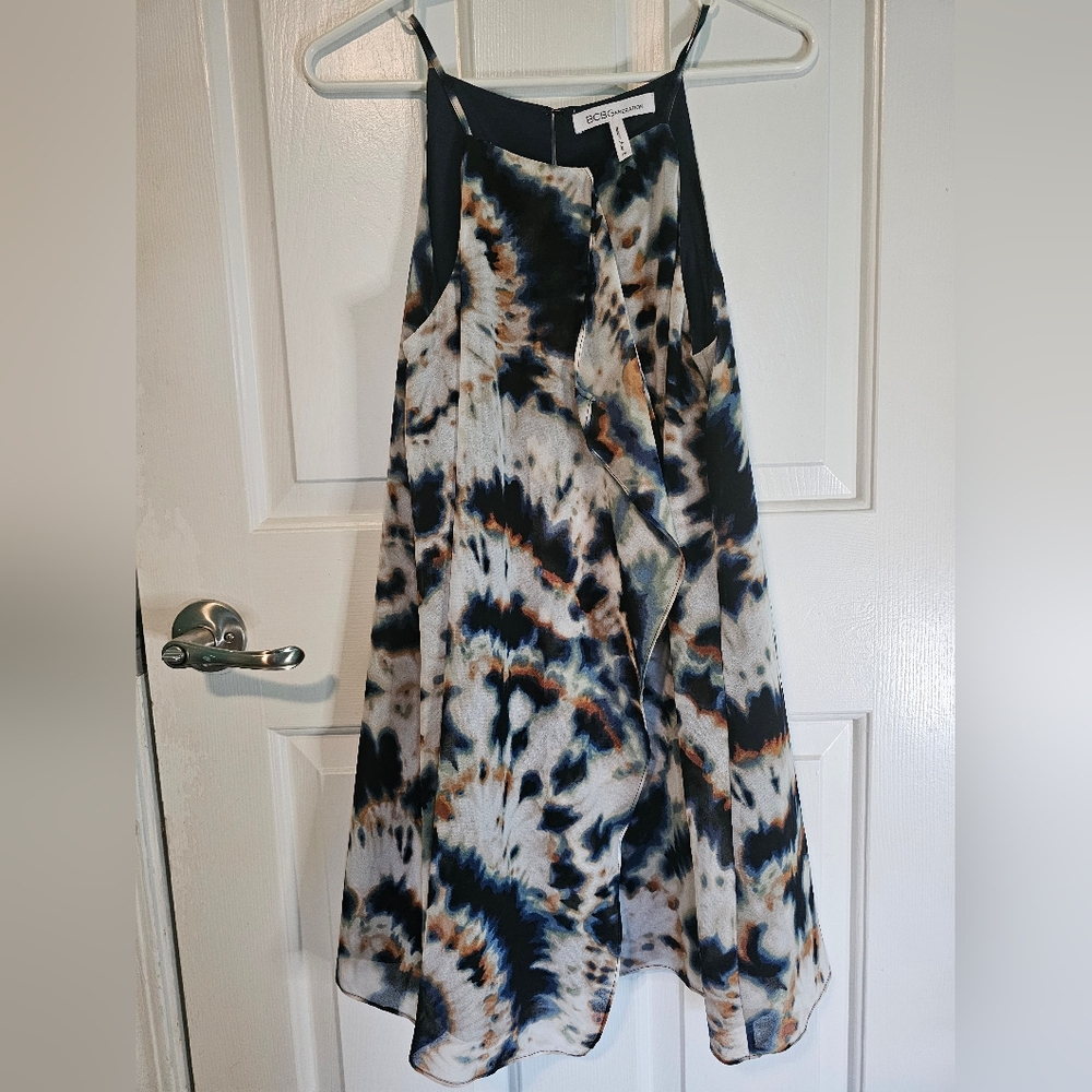 BCBGeneration Multicolor Tie-Dye Halter Dress Women's Sz XS